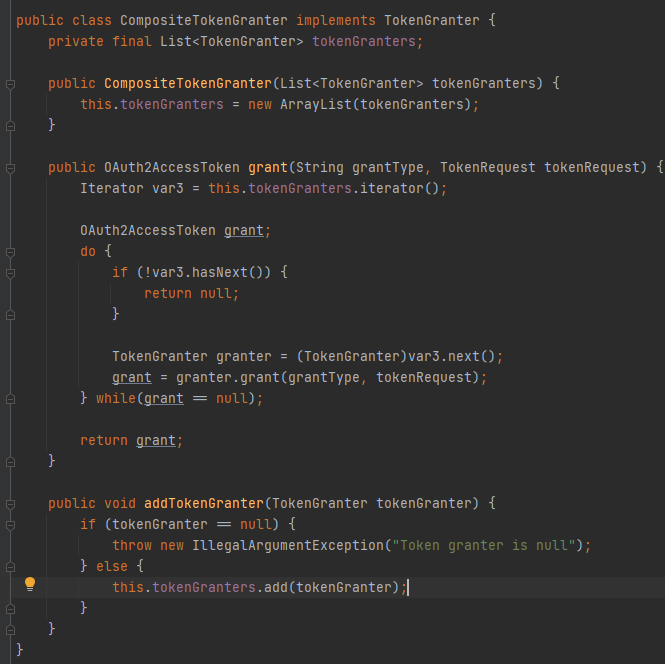 CompositeTokenGranter