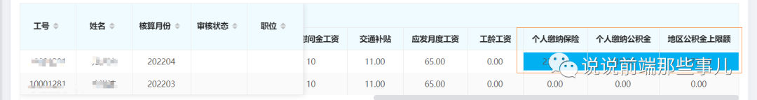 element-table实现一个员工两个月的工资条数据对比