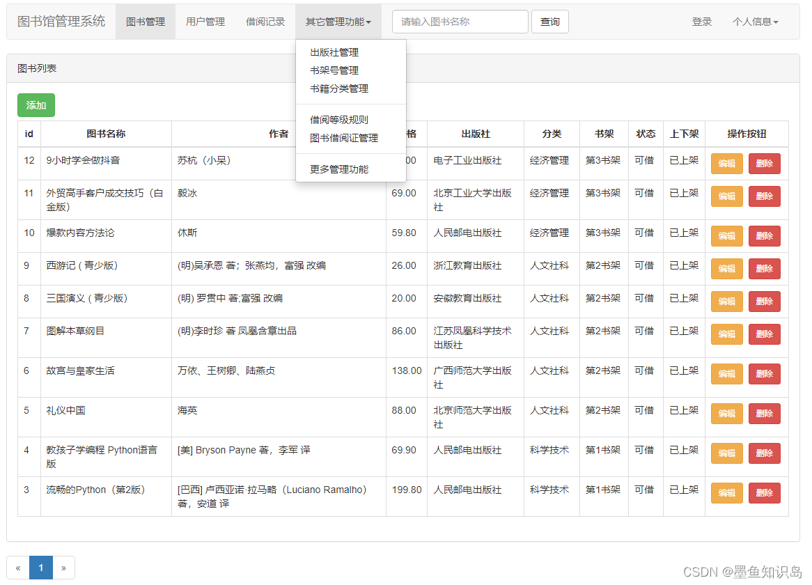 Python基于Django实现图书馆借阅管理系统示意图1