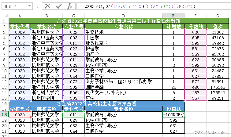 VLOOKUP多条件查询