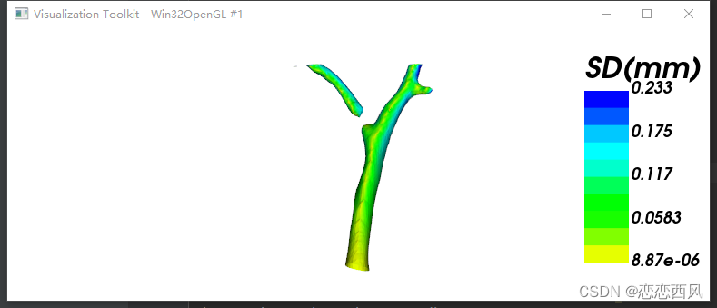 Python VTK STL 映射三维模型表面距离
