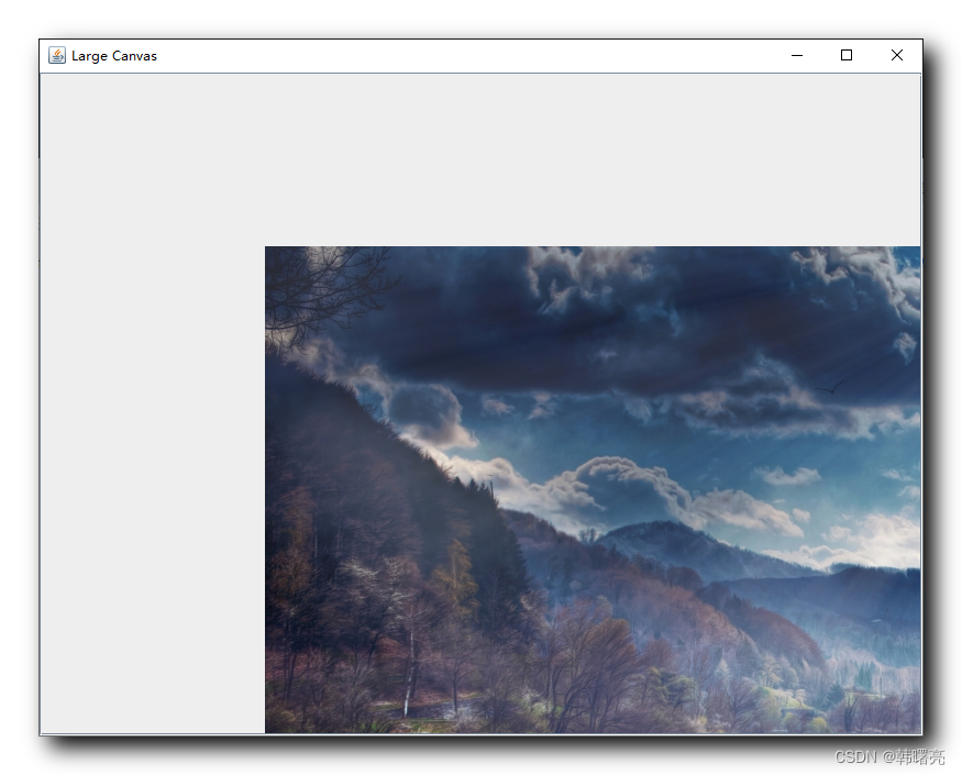 【Java AWT 图形界面编程】Canvas 中绘制超大图片 ( 使用鼠标拖动查看全图 | 设置 JFrame 窗口自动关闭 | 获取并绘制 ...