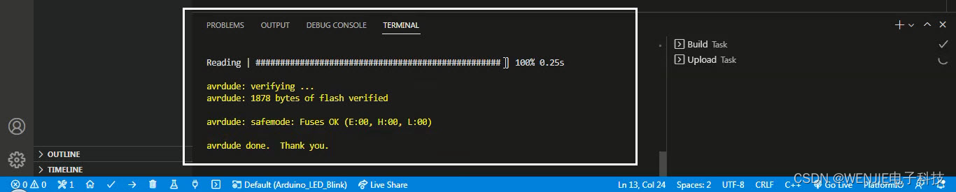 在 platformio ide 中完成上传