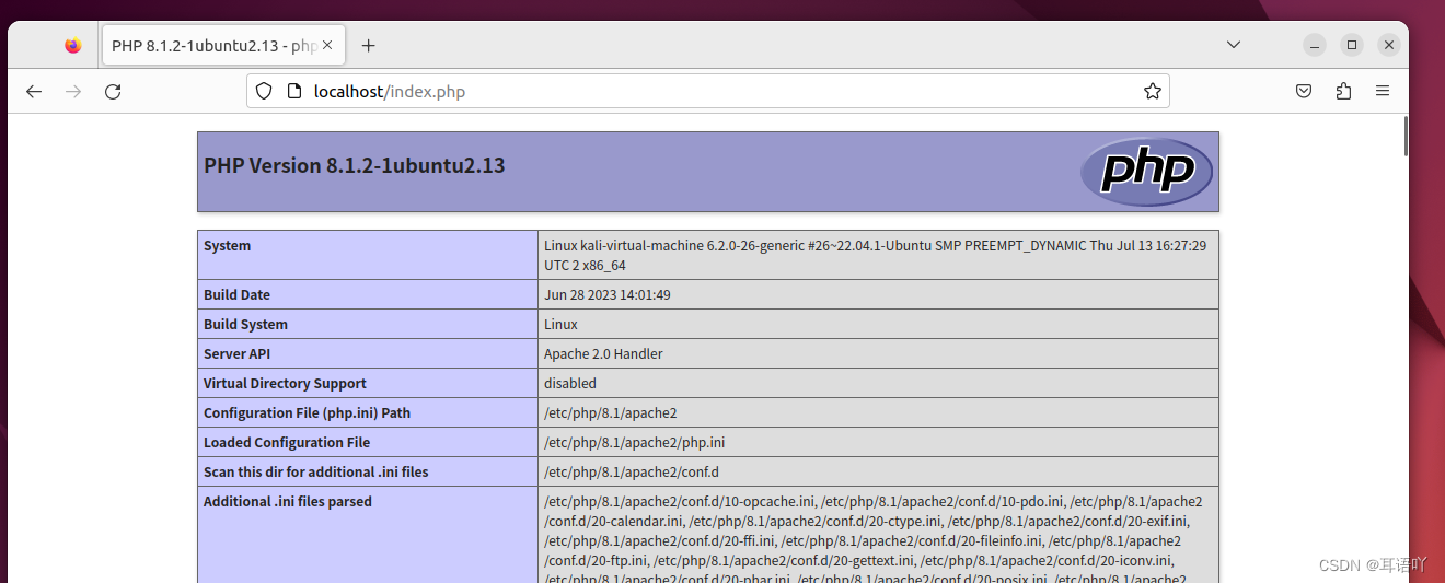 Ubuntu安装Apache+Php