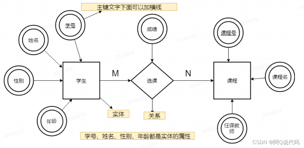 Diagrama ER da conexão entre alunos e cursos