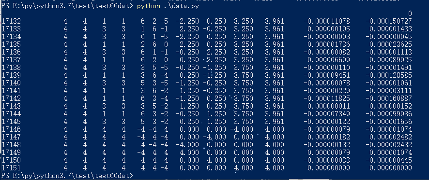 python语句学习系列(2)--读取.dat文件