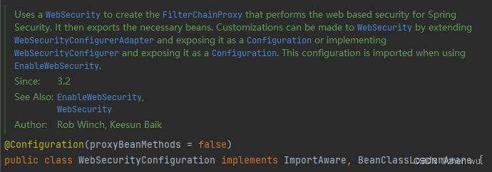 WebSecurityConfiguration注释