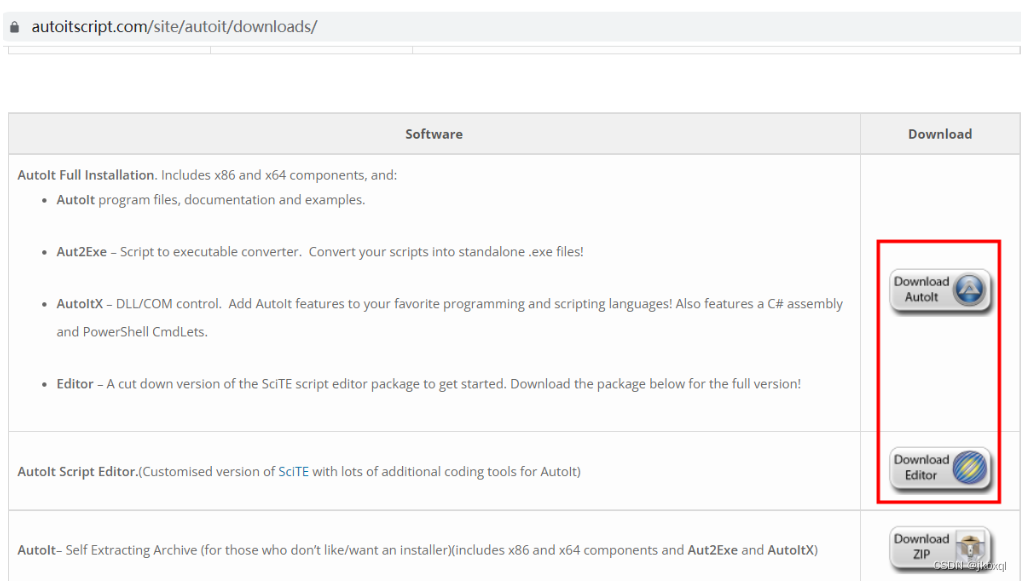 下载Autolt和Editor