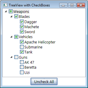 在WPF TreeView中使用复选框