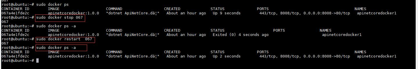 docker启动,重启,关闭命令