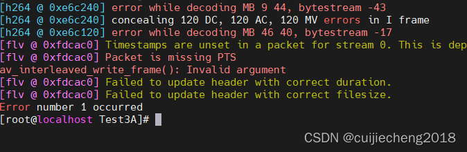 FFmpeg:Packet is missing PTS av_interleaved_write_frame():Invalid