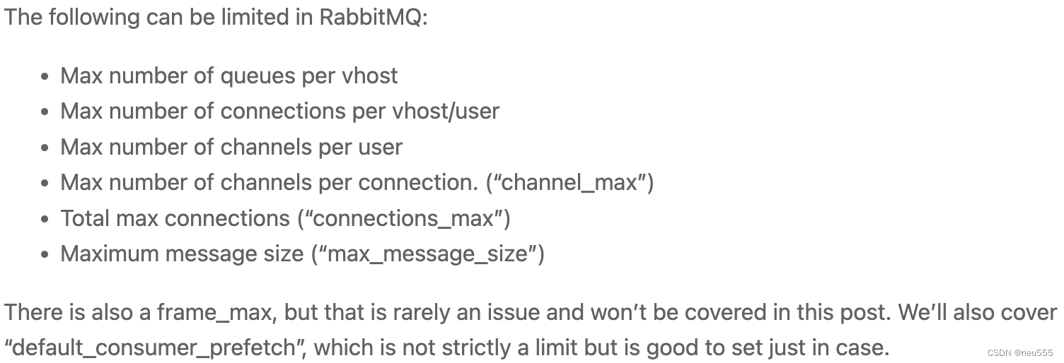 RabbitMQ limit for user, vhost, exchange, queue_rabbitmq maximum