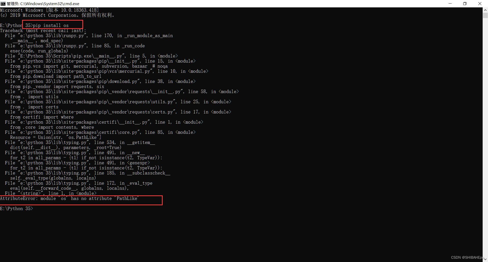 pymysql安装不成功，一直报错。_module 'os' has no attribute 'pathlikeCSDN博客