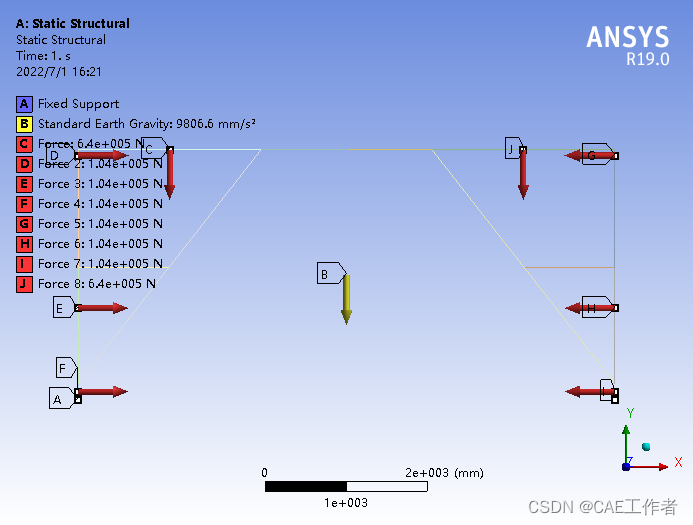 【有限元分析】workbench一维钢梁结构静力学分析（起始模型+结果文件）的图2