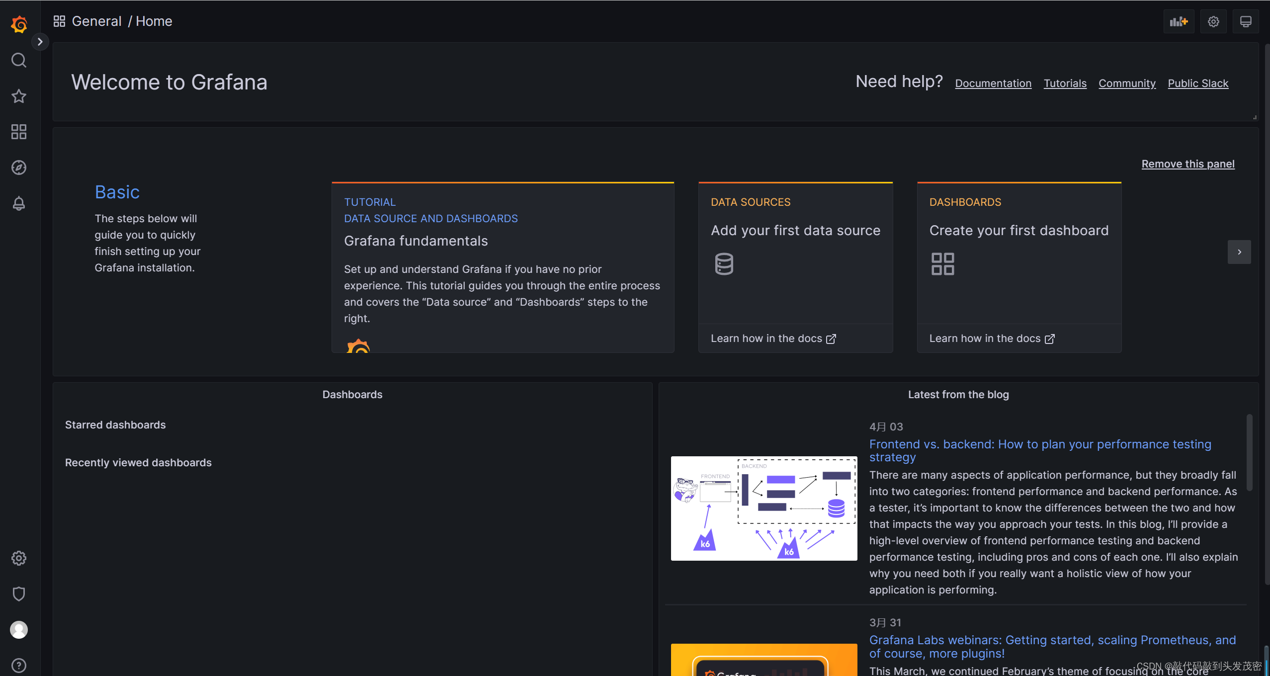 docker运行服务端性能监控系统Prometheus和数据分析系统Grafana