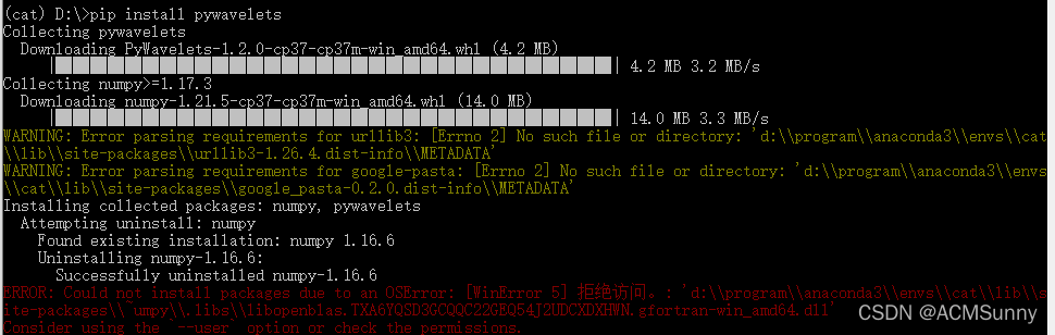 ERROR: Could not install packages due to an OSError: [WinError 5 