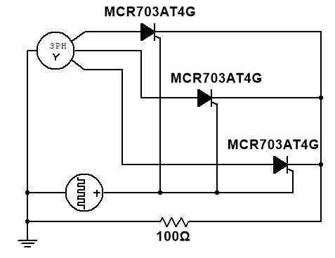 multisim140仿真三相半波可控整流電路