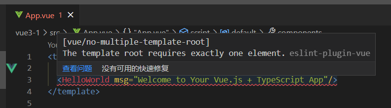 The template root requires exactly one element.eslint-plugin-vue