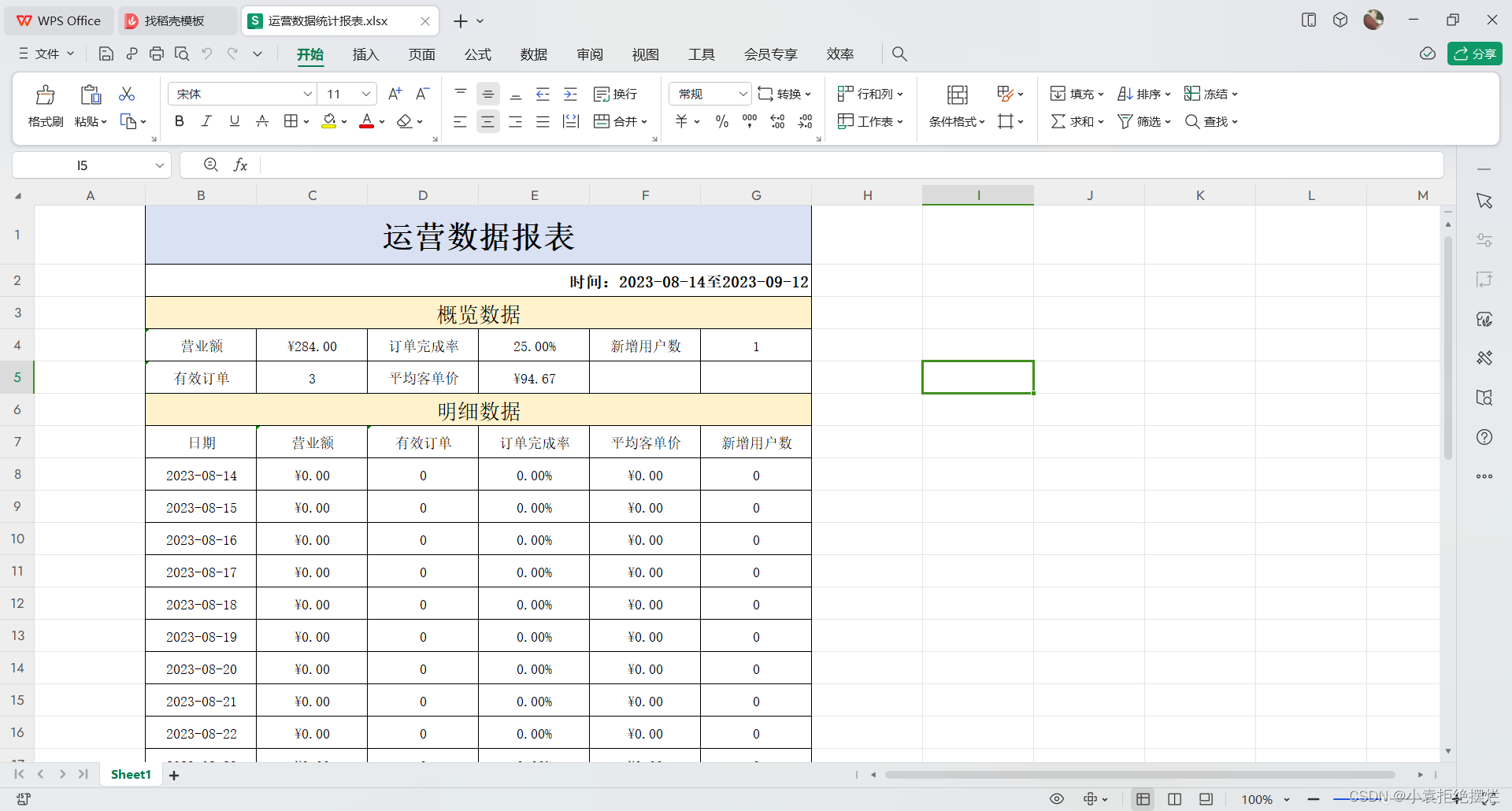 Java项目-苍穹外卖-Day12-Apache POI及Excel数据报表