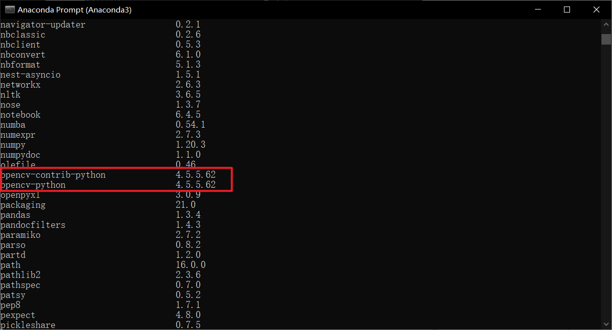 Anaconda配置OpenCV