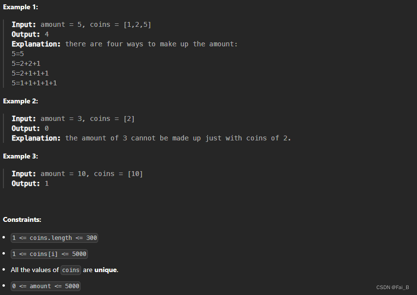 518. Coin Change II 377. Combination Sum IVCSDN博客