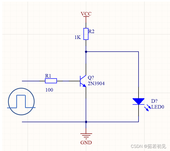 一个发光二极管,信号发生器给一个3v,频率10hz的方波信号,直流电源给