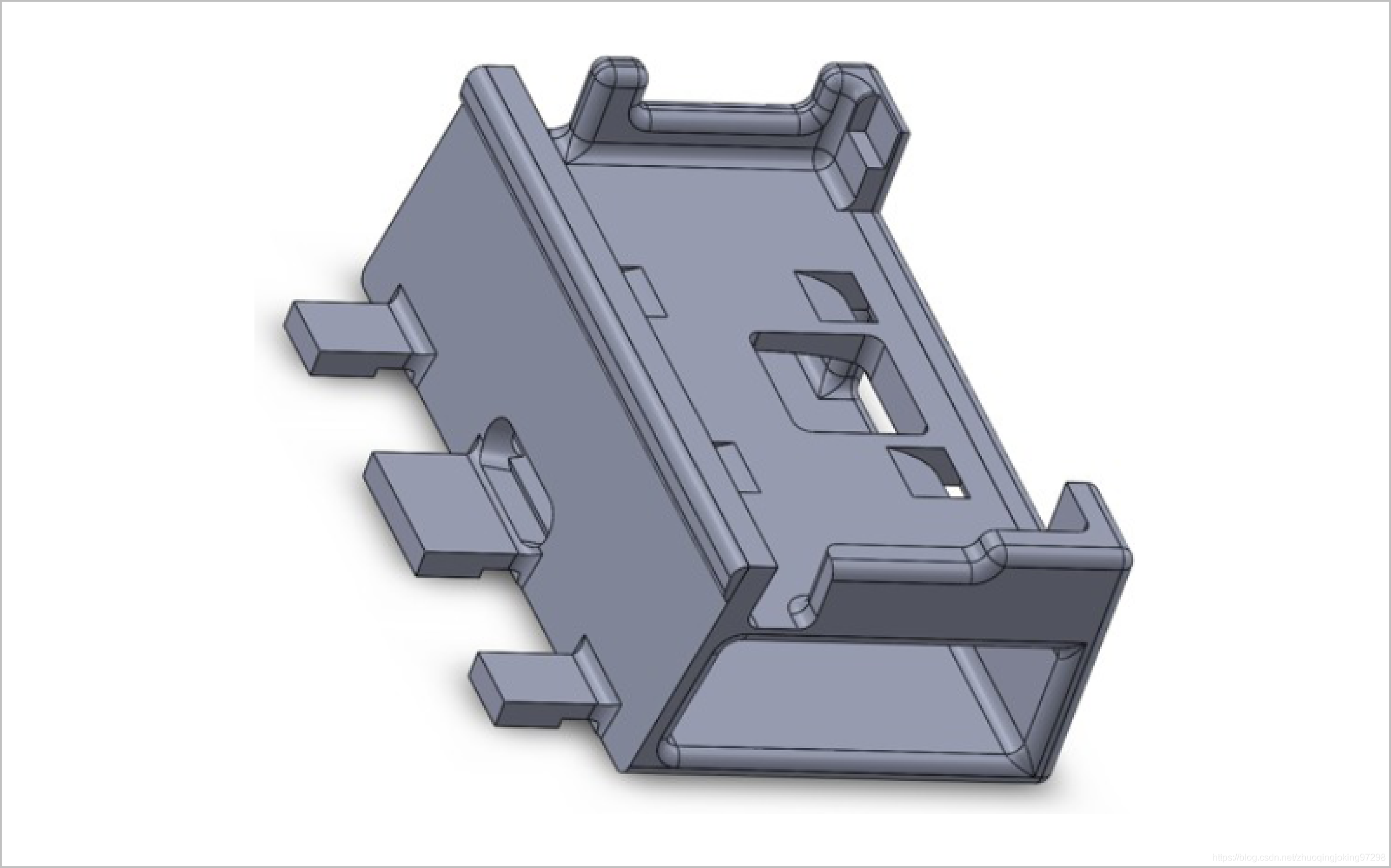 ▲ 图1.6 使用Solidworks建模电池支架