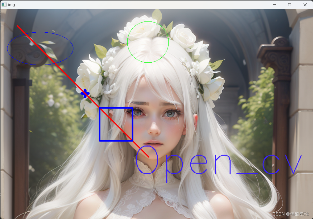 利用open_cv在图像上进行点标记，文字注记，画圆、多边形、椭圆