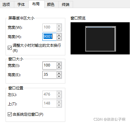 可以设置窗口大小