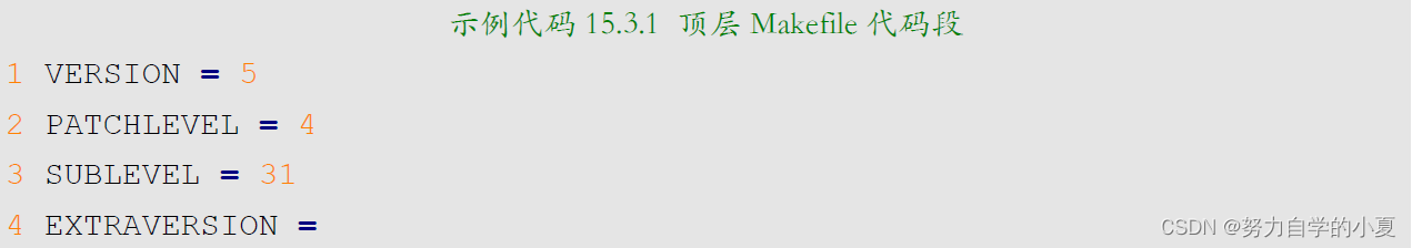 示例代码15.3.1 顶层Makefile代码段