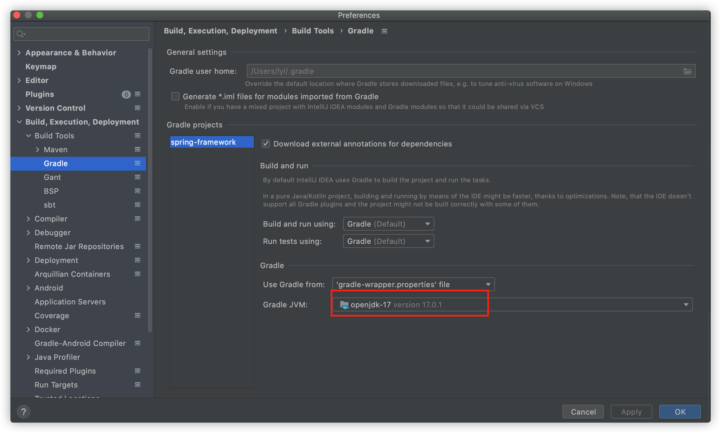 Gradle Compile Invalid source distribution 17 resolved Programmer