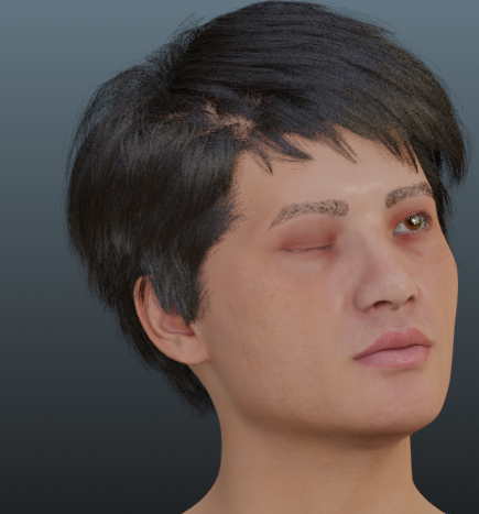 在blender中使用代码控制人物模型的眼部动作睁眼与闭眼