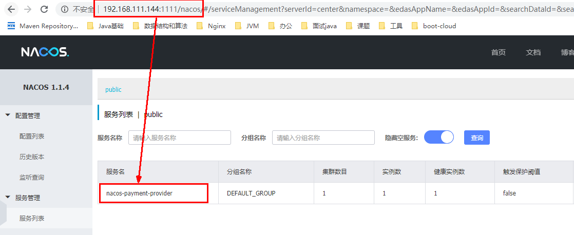 测试通过 Nginx 访问 Nacos