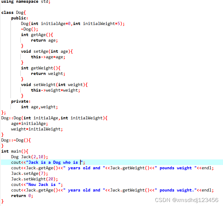 第四章Dog类,包含age,weight这些属性,以及对这些属性操作的方法_java定义一个单元格的标记dog类包含age、weight等属性 ...