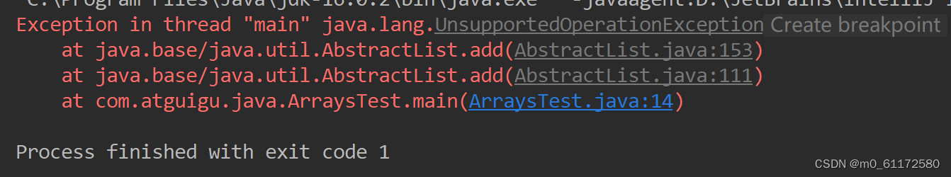 Java.lang.UnsupportedOperationException解决方法_list List = Arrays.aslist ...