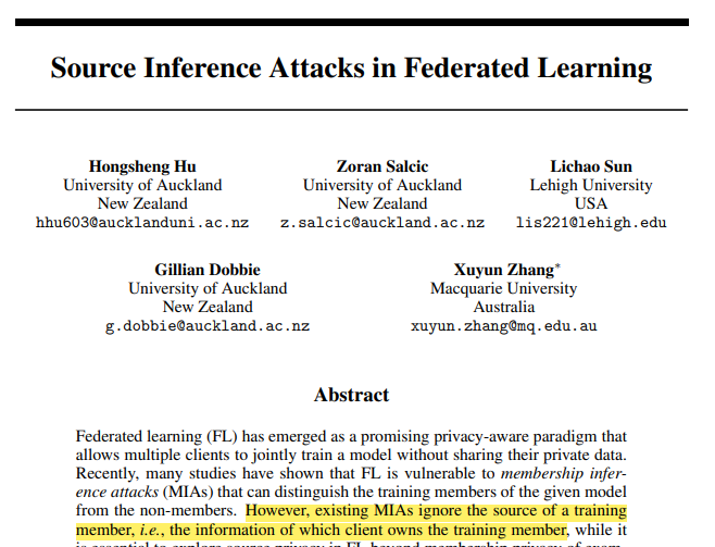 【论文阅读】Source Inference Attacks in Federated Learning-CSDN博客