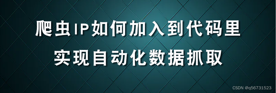 爬虫ip如何加入到代码里实现自动化数据抓取