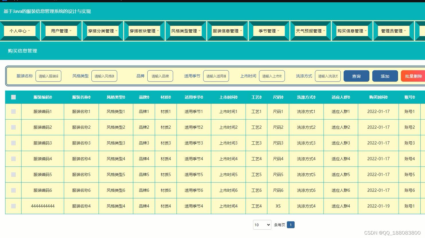 基于springboot+jsp的服装穿搭信息管理系统