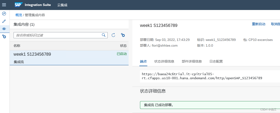 SAP Integration Suite发布集成内容