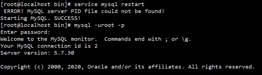 连接MySQL提示：ERROR 2002 (HY000): Can‘t connect to local MySQL server through socket ‘/tmp/mysql.sock‘ (