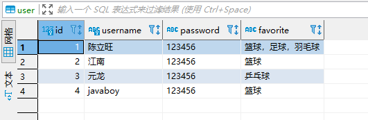 用户表