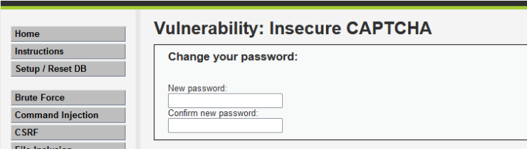 DVWA-Insecure Captcha (Unsafe Verification Code) - Programmer Sought
