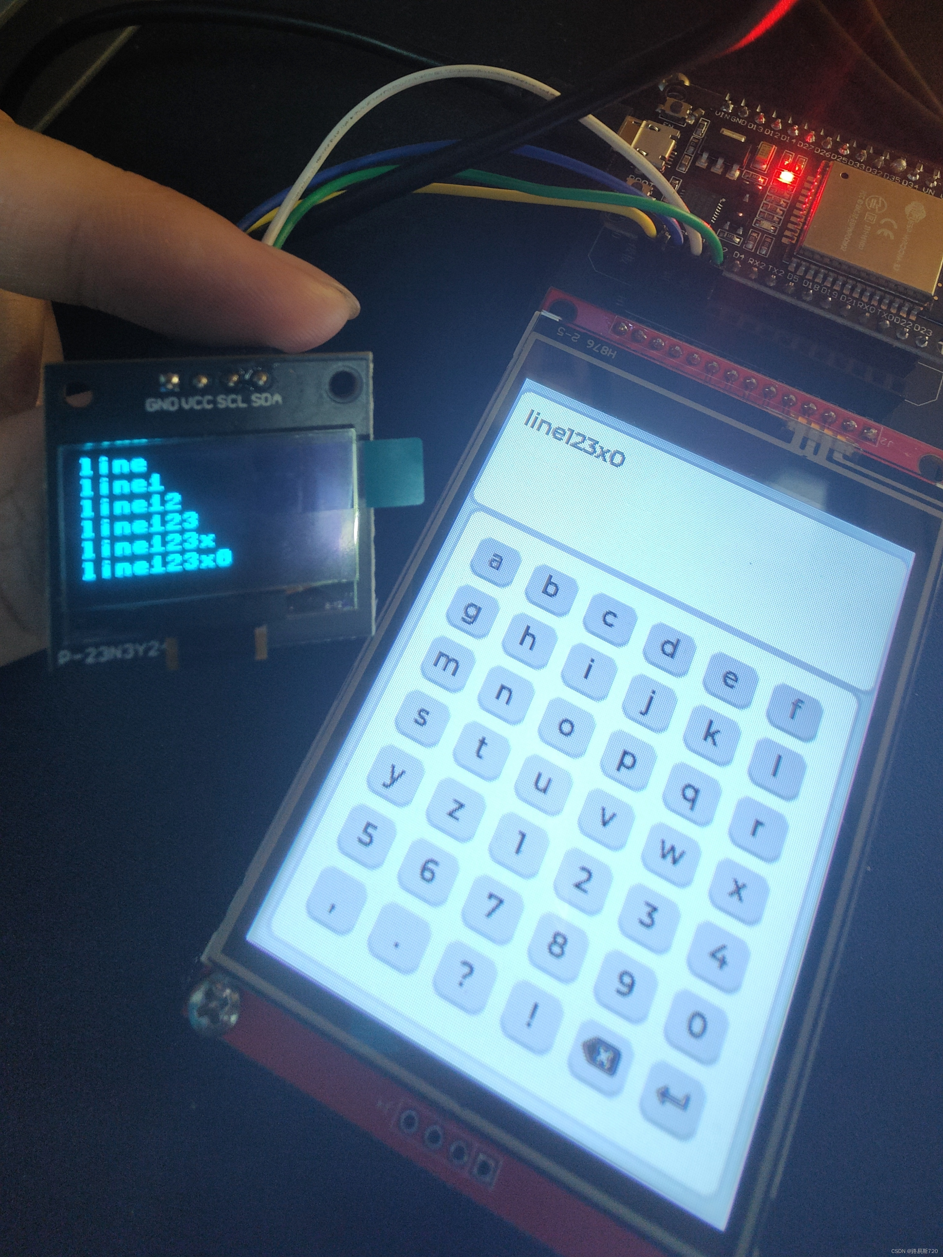 ESP32（MicroPython）LVGL输入字符显示到OLED屏幕