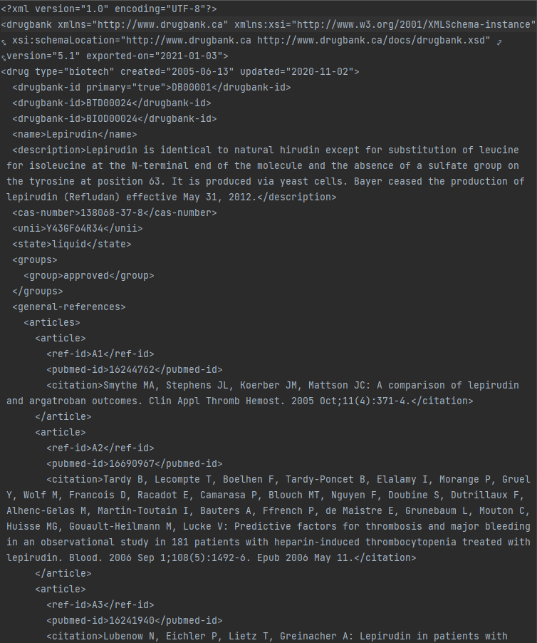 从drugbunk直接下载的xml文件