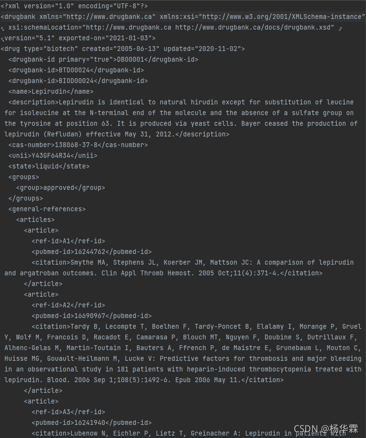 从drugbunk直接下载的xml文件