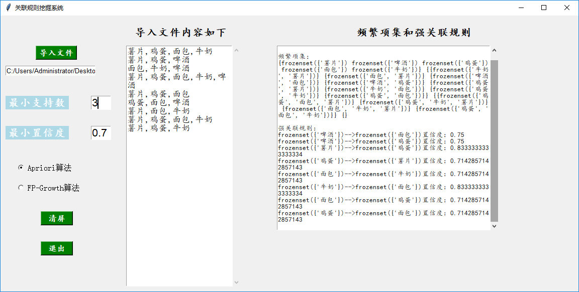 Python实现关联规则推荐