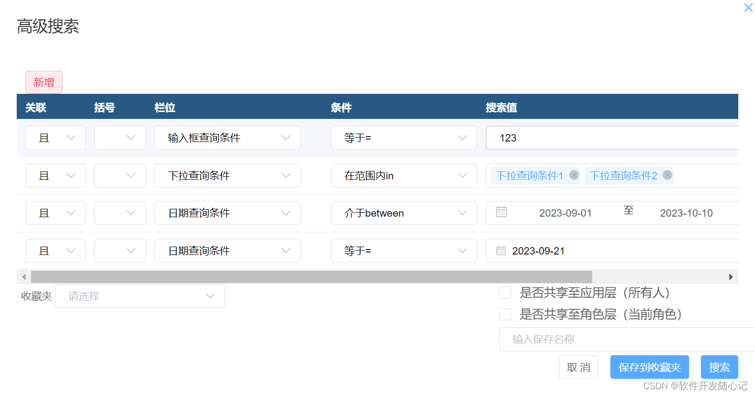 封装一个高级查询组件