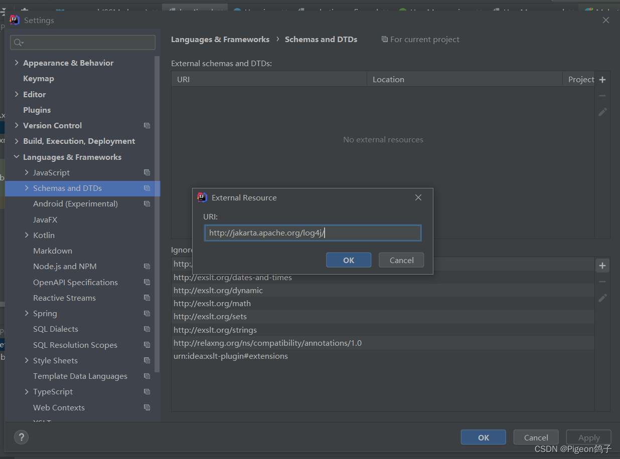 [Java] URI is not registered (Settings Languages & Frameworks