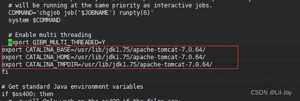 Environment variable configuration